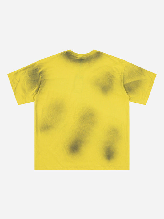 Short sleeve t-shirt with spray paint