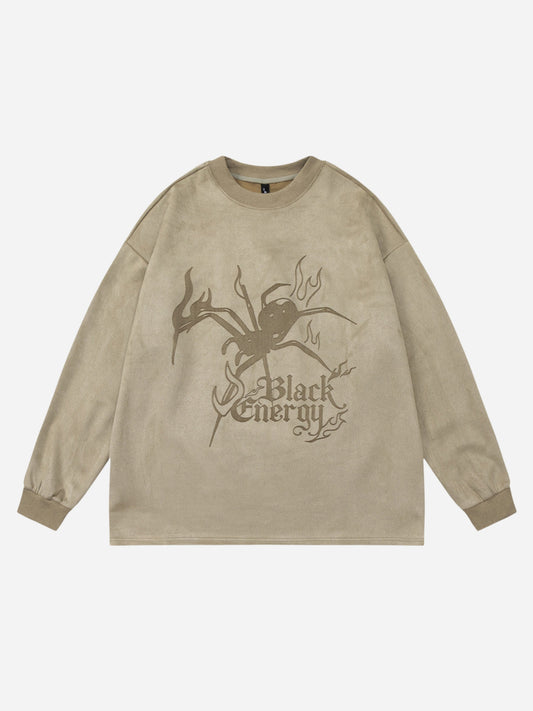 Long sleeve T-shirt with spider print from fnacha