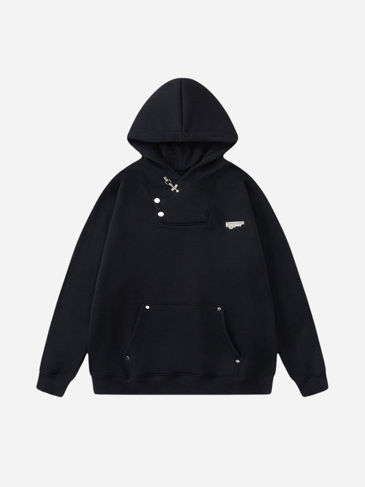 Thick hoodie with metal buckle from fnacha