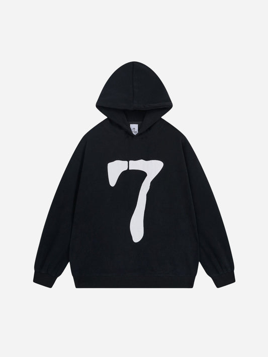 fnacha No.7 Velvet Quilted Hooded Sweatshirt