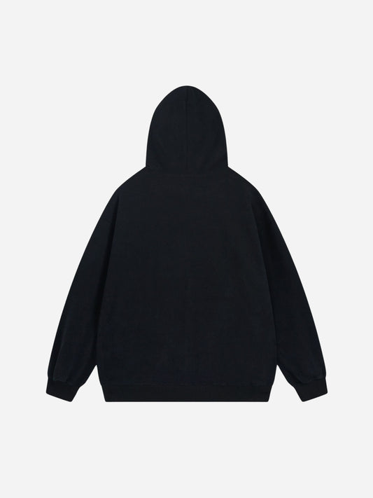 fnacha No.7 Velvet Quilted Hooded Sweatshirt