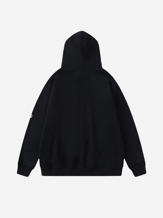 Velvet letter print hoodie from fnacha