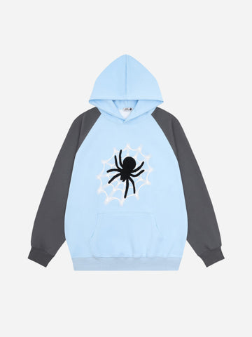 sudadera con capucha en contraste de telaraña fnacha