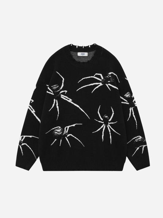 Fnacha ripped sweatshirt with spider design