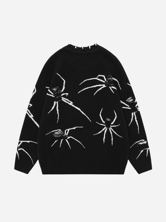 Fnacha ripped sweatshirt with spider design