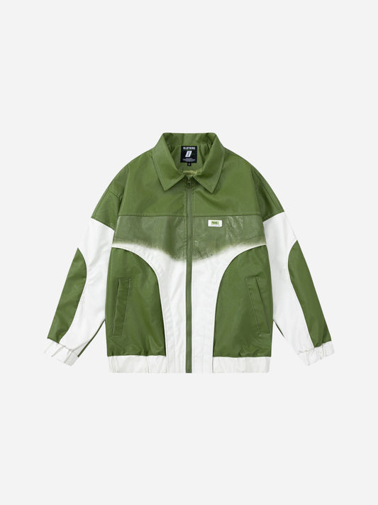 fnacha avocado green baseball coat