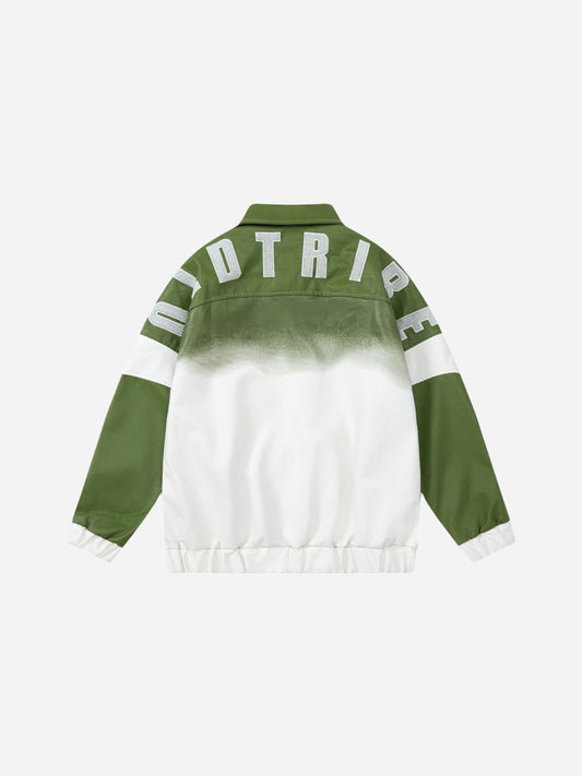 fnacha avocado green baseball coat