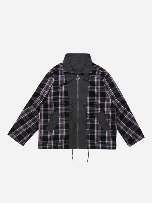 Double-sided plaid jacket coat