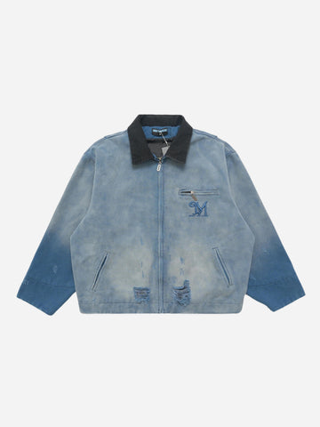 Fnacha lapel denim coat