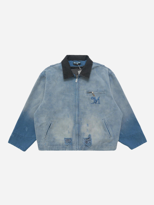 Fnacha lapel denim coat