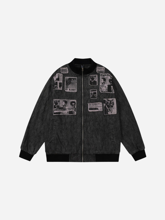 fnacha collared denim jacket