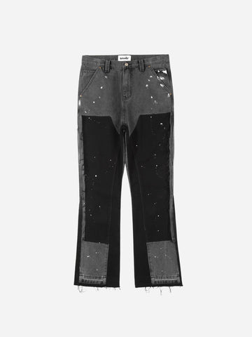 Fnacha ink-splattered loose jeans