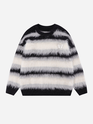 Fnacha contrast striped sweatshirt